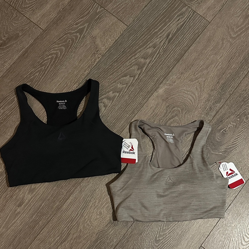 Reebok Black and Gray Racerback Bras
